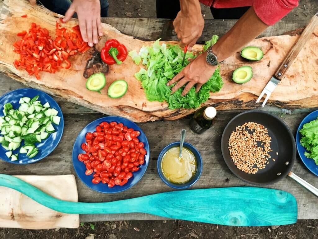 a spread of fresh ingredients