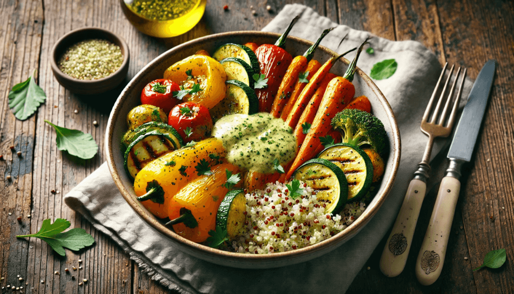 roasted vegetable quinoa bowls